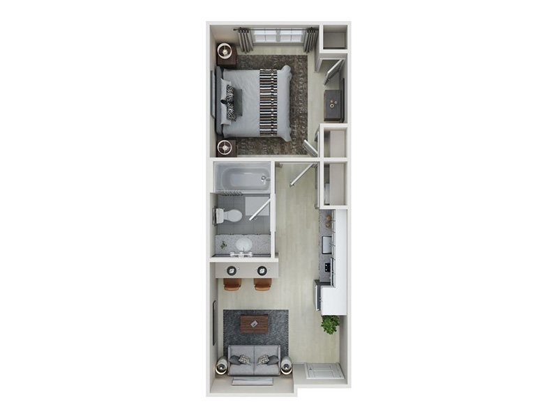 View floor plan image of 1 Bedroom A apartment available now