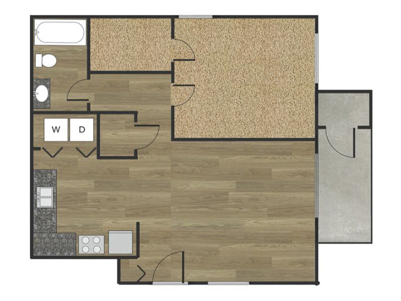 The Haven Apartments Floor Plan 1x1A