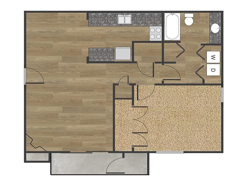 View floor plan image of 1x1B apartment available now