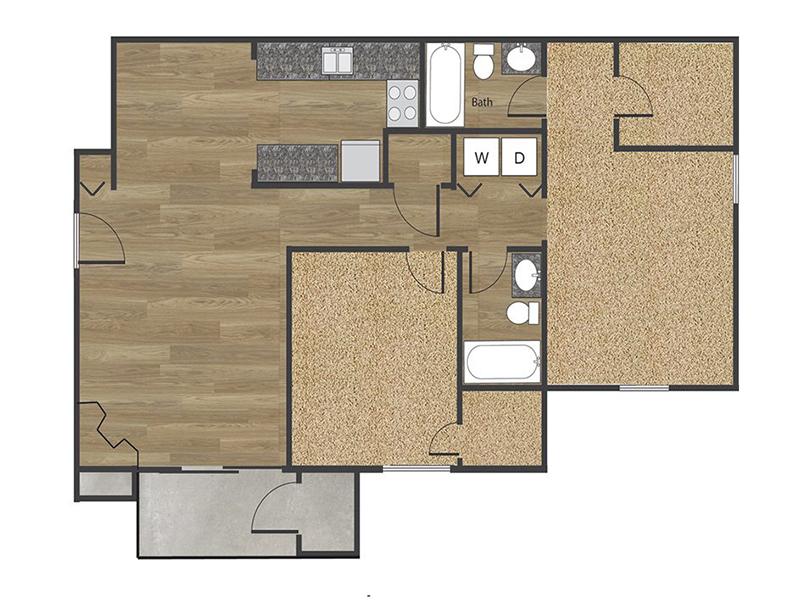 The Haven Apartments Floor Plan 2x2A