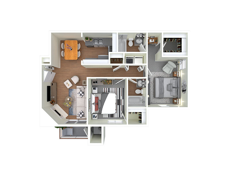 Reserve at Hillcrest Apartments Floor Plan 2x2B