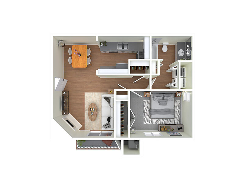 Reserve at Hillcrest Apartments Floor Plan 1x1B