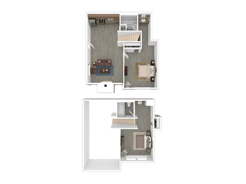 1 Bedroom with Loft floor plan at Vivo Living Miamisburg