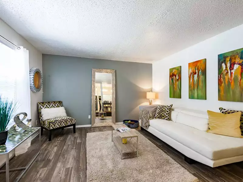 Living Room | Riverwalk Apartments in Fort Worth, TX