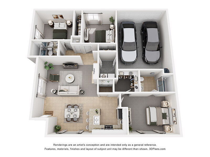 Our 3x2 is a 3 Bedroom, 2 Bathroom Apartment