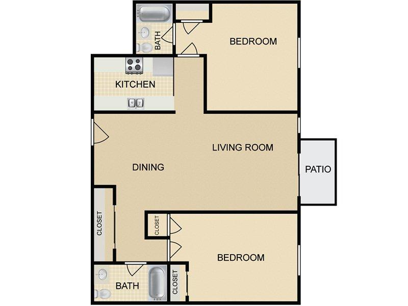 Hollywood View Towers Apartments Floor Plan B2