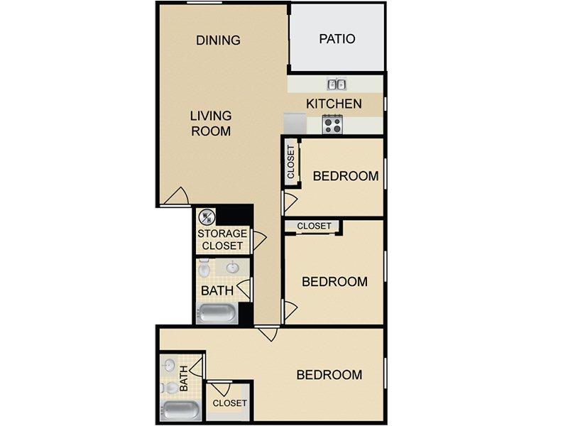 Hollywood View Towers Apartments Floor Plan C3