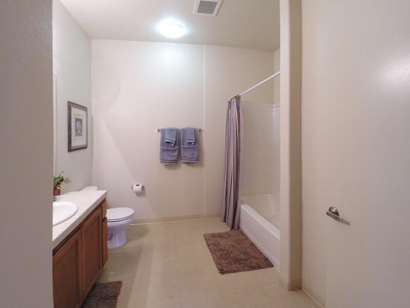 Bathroom | Luxe West Apartments in Fresno, CA