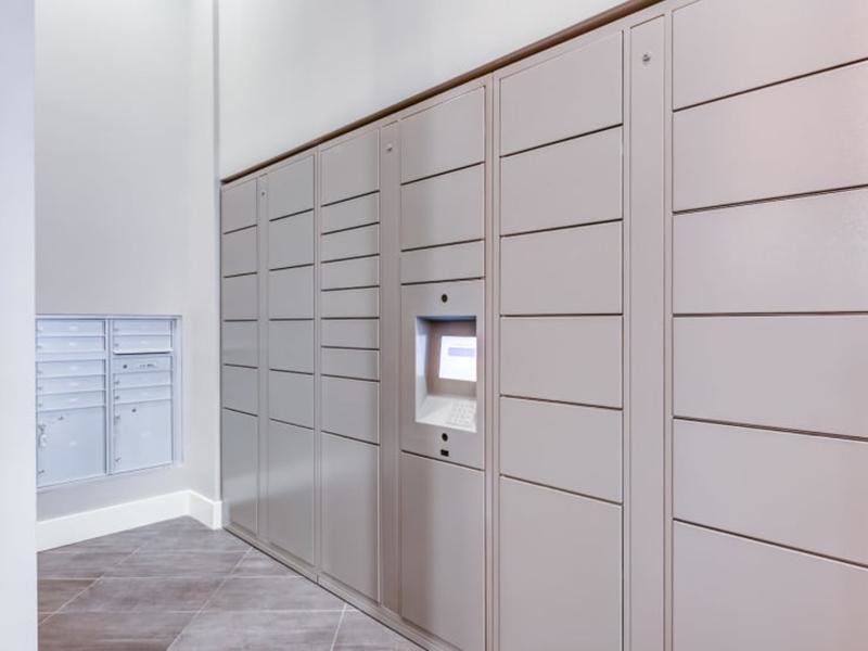 Glendale, CA Apartments-Hue39-Large Package Lockers with Tile Flooring