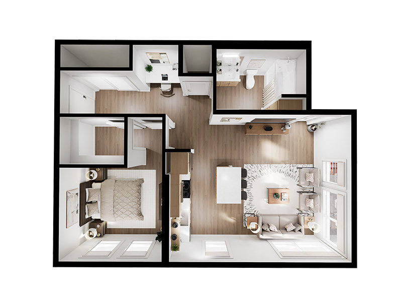 A1 Floor Plan at Seagrove Apartments