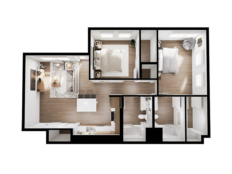 B1 Floor Plan at Seagrove Apartments