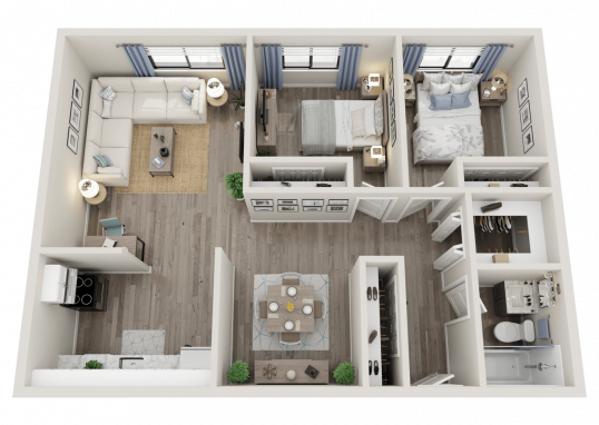 Floorplan for Thirteen 20 Potter Apartments Apartments