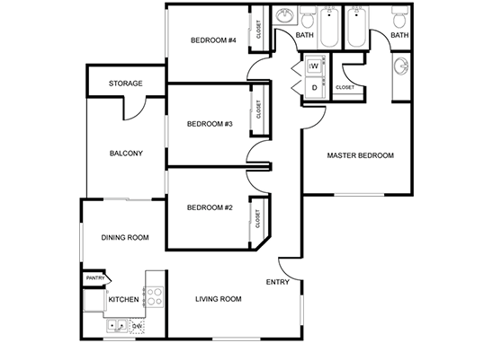 Floorplan for The Thomas Apartments