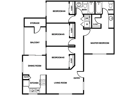 Floorplan for The Thomas Apartments