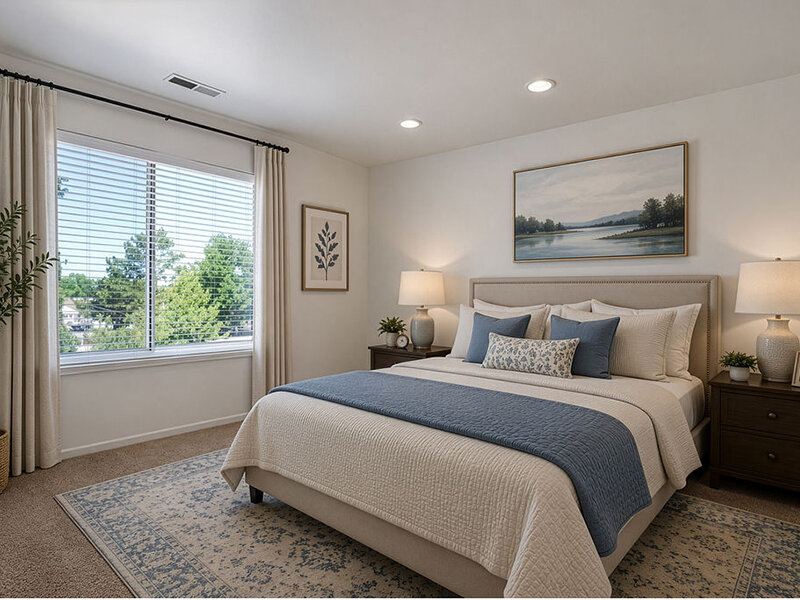Bedroom with Wall Art and Window | Eastbrook