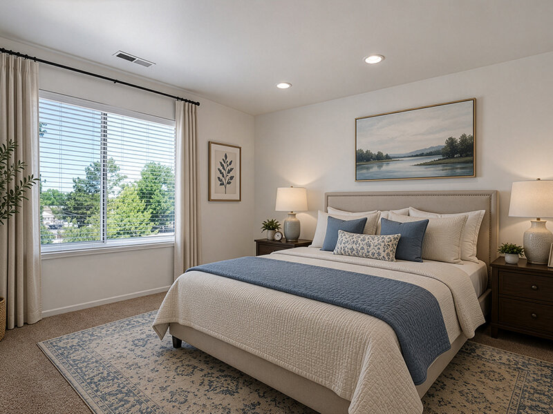 Bedroom with Window and Wall Art | Eastbrook