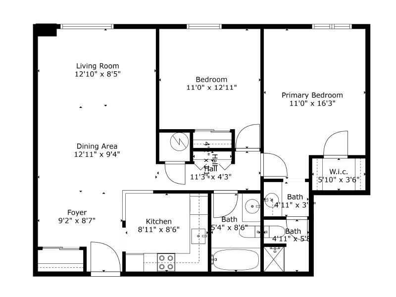 Northtowne Apartments Floor Plan 2B2B