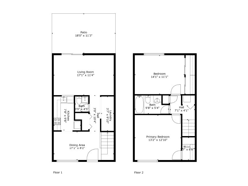 Northtowne Apartments Floor Plan 2x1.5 tc