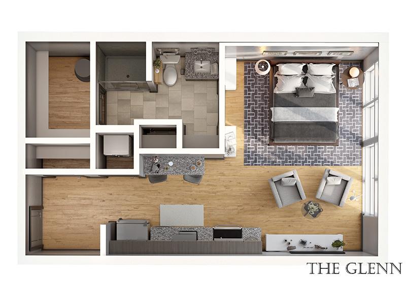 View floor plan image of Studio With Balc Glenn apartment available now