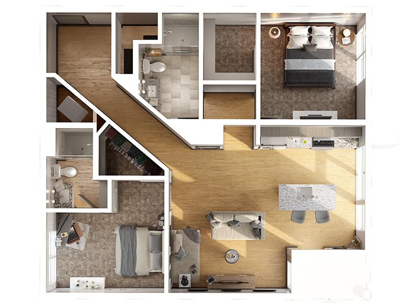 View floor plan image of Two Bed Allen apartment available now