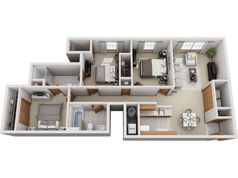 View floor plan image of 2 Bedroom 2 Bathroom D apartment available now