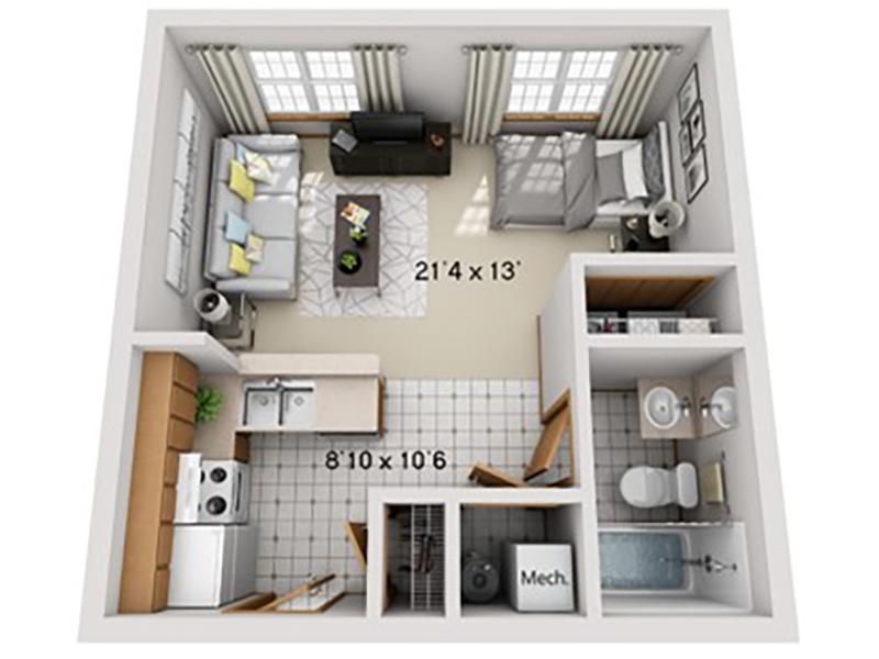 View floor plan image of Studio apartment available now