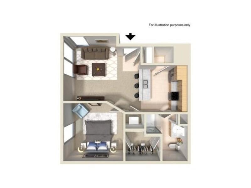 View floor plan image of 1 Bedroom L apartment available now