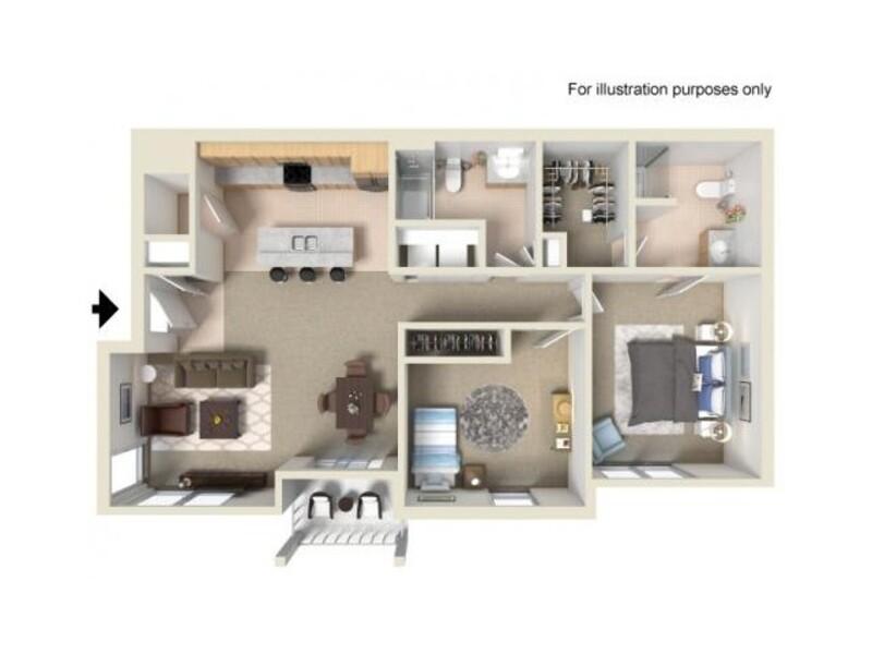 View floor plan image of 2 Bedroom M apartment available now