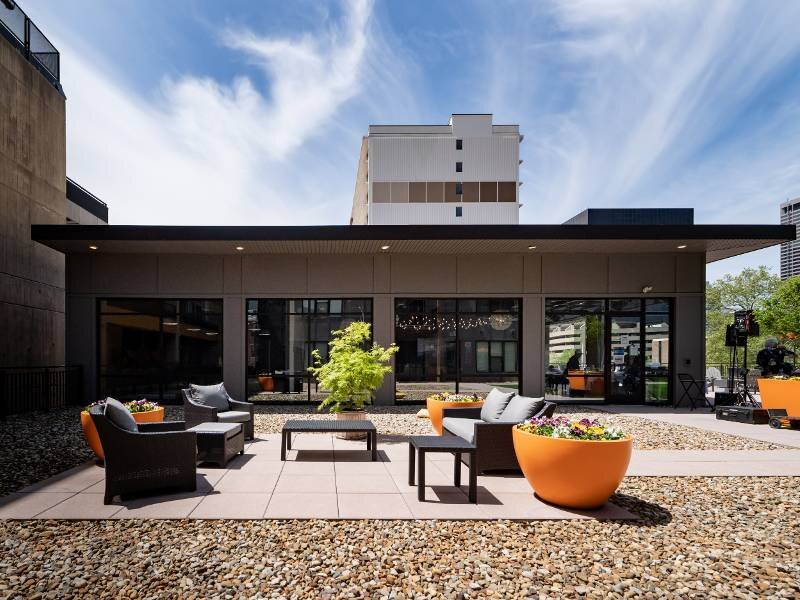 Clubhouse Exterior | 223 E Town Apartments