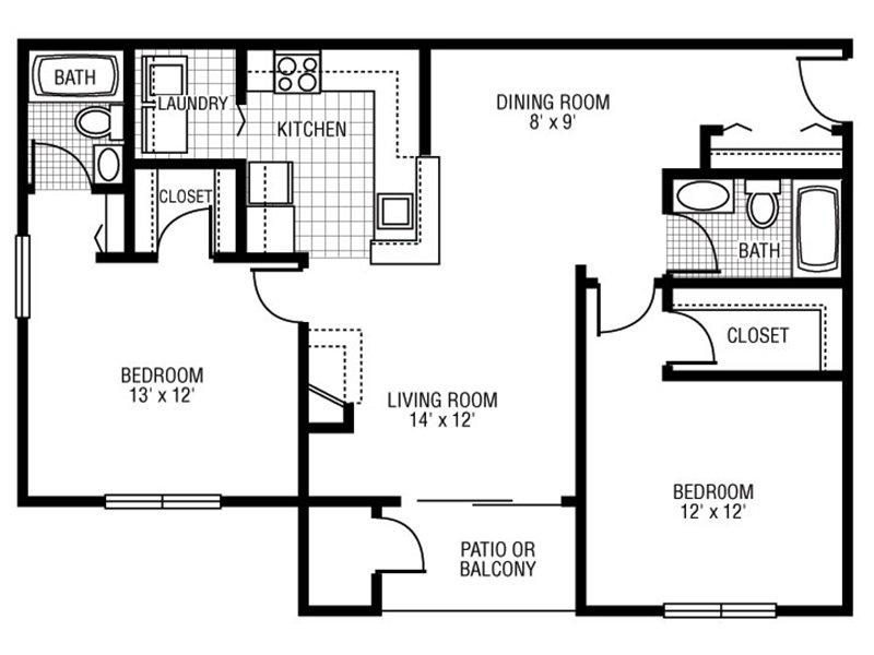 View floor plan image of C-2 apartment available now
