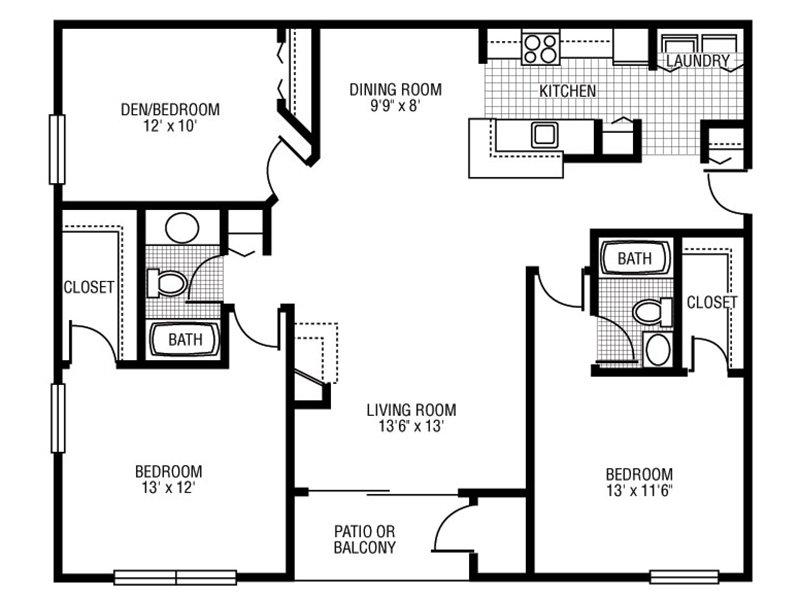 View floor plan image of D-2 apartment available now