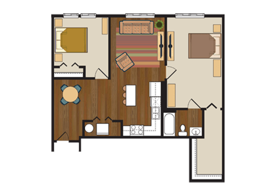 Floorplan for One Nineteen on Main Apartments
