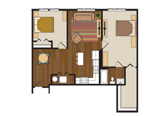 Floorplan for One Nineteen on Main Apartments