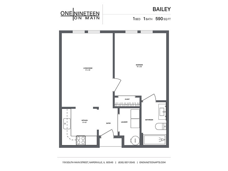 Bailey Floorplan at One Nineteen on Main