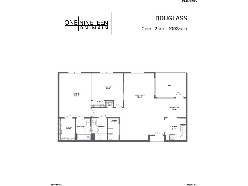 Douglass S Floorplan at One Nineteen on Main