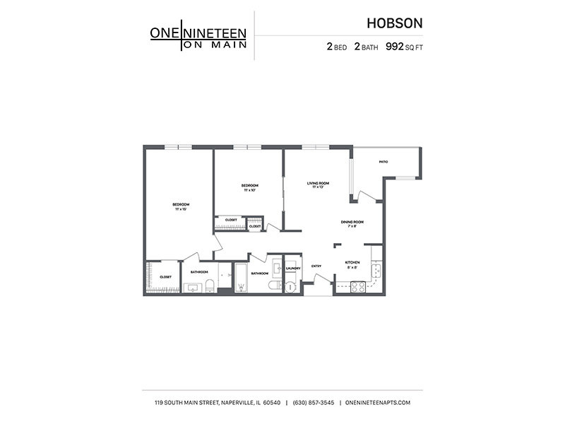 Hobson Floorplan at One Nineteen on Main