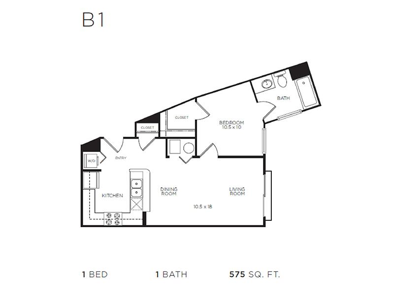 1x1 Elite Floorplan at The Reserve IL