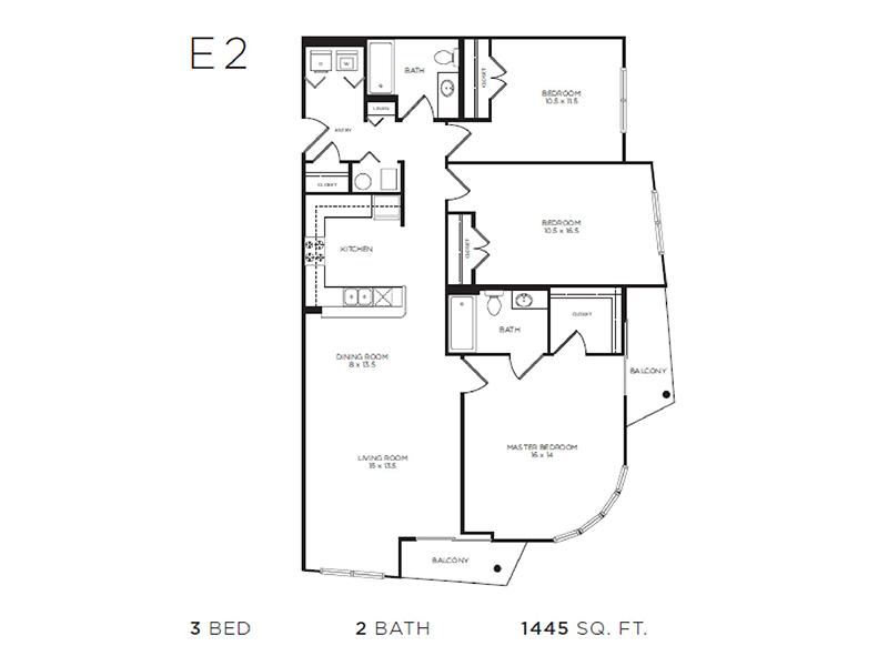 3x2 Floorplan at The Reserve IL