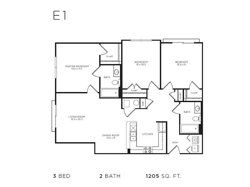 3x2 Elite Floorplan at The Reserve IL