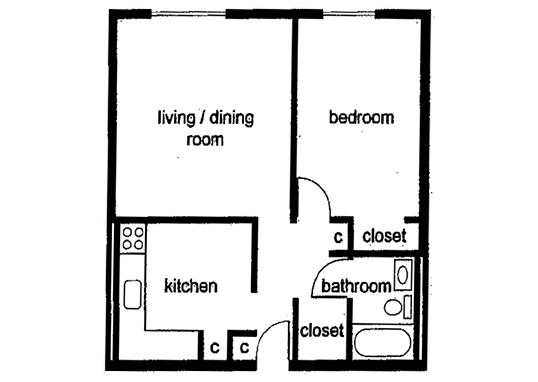Floorplan for Forest Apartments