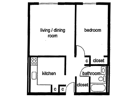 Floorplan for Forest Apartments