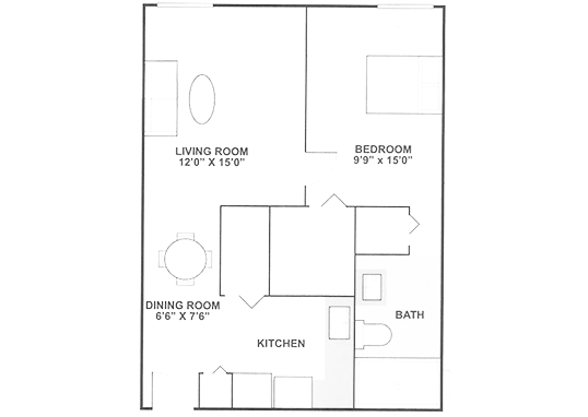 Floorplan for Ridgewood Towers Apartments