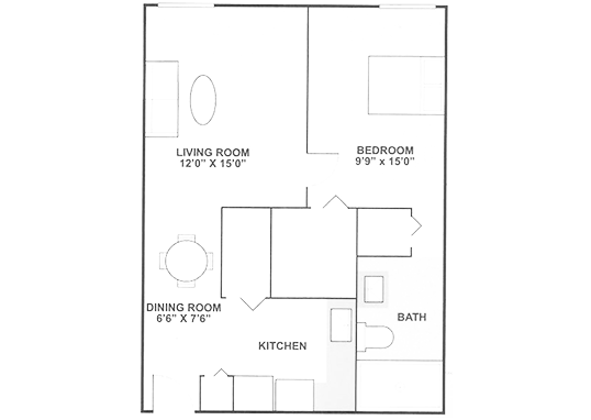 Floorplan for Ridgewood Towers Apartments