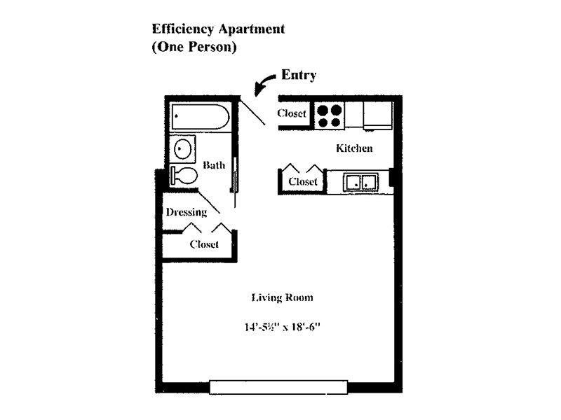 STUDIO Floorplan at Westwind Towers