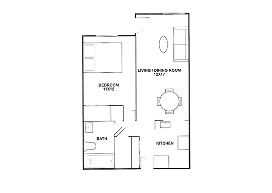 Floorplan for Westwood Terrace Apartments