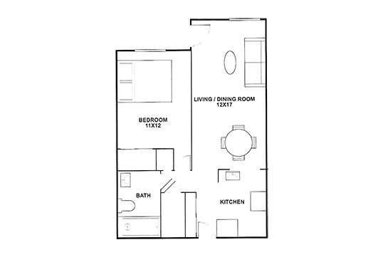 Floorplan for Westwood Terrace Apartments