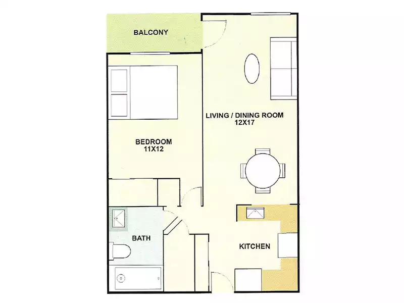 1 Bedroom, Floorplan