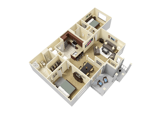 Floorplan for River Run at Naperville Apartments