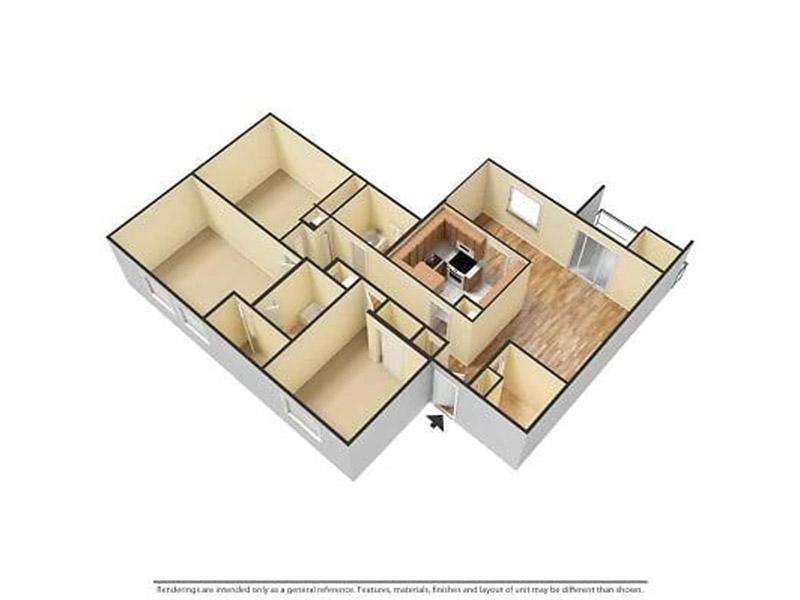 3 Bed 2 Bath Floorplan