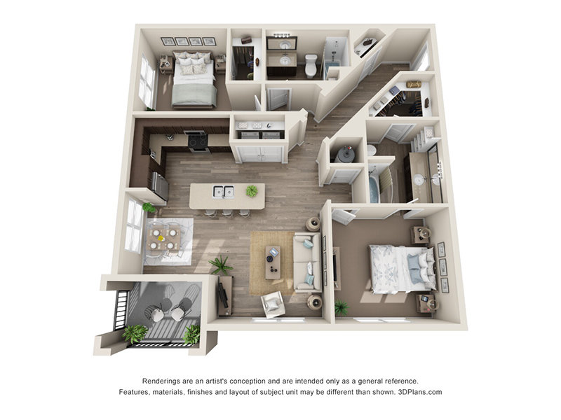 2x2-1241 Floorplan at Atlantic on the Boulevard